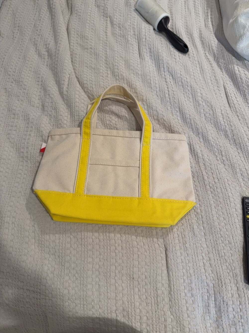 ShoreBags Canvas Boat Tote Bag with Crossbody Strap Yellow and Natural